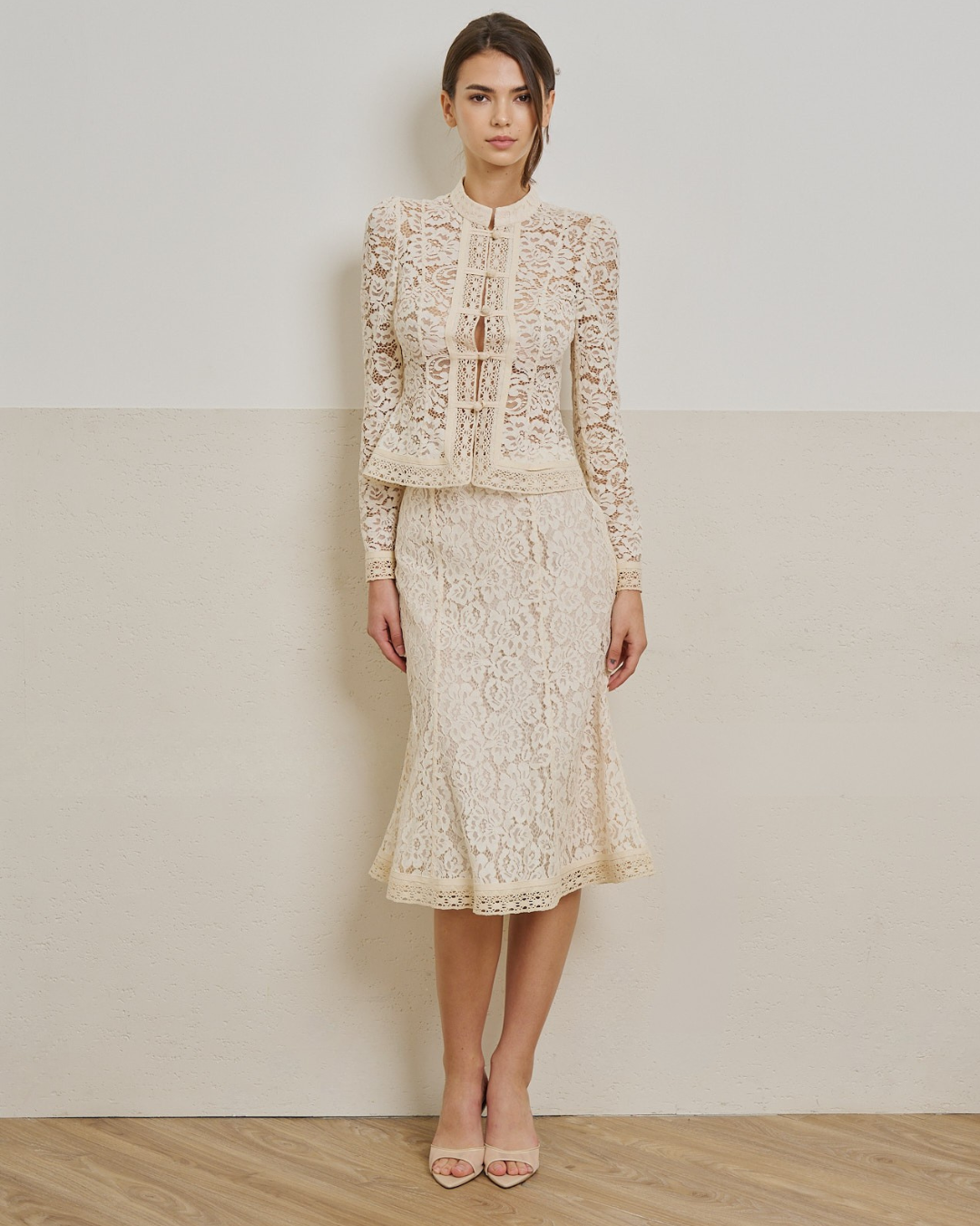 Mira Lace Midi Skirt