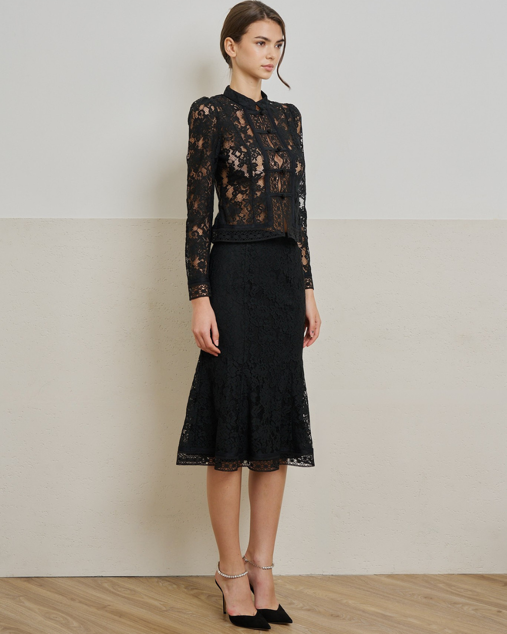 Mira Lace Midi Skirt