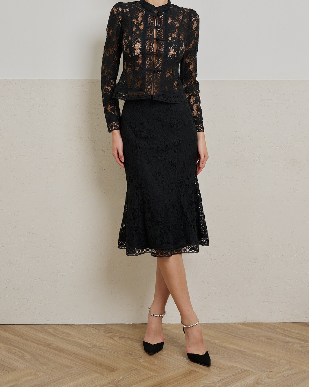 Mira Lace Midi Skirt