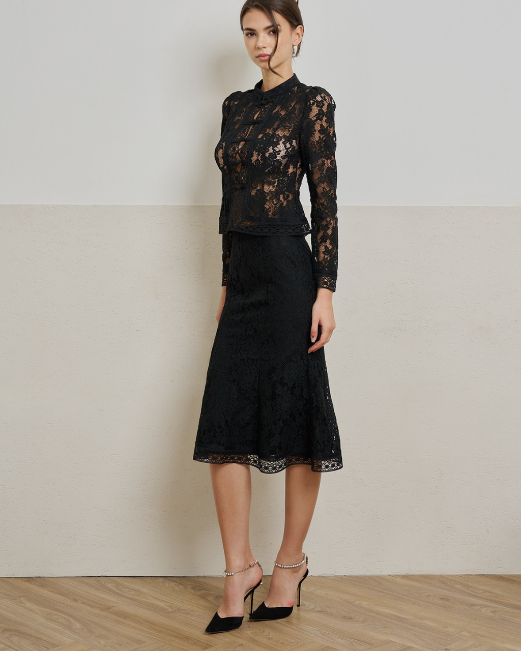 Mira Lace Midi Skirt