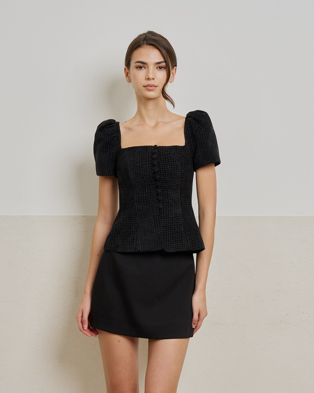 Monet Tweed Top