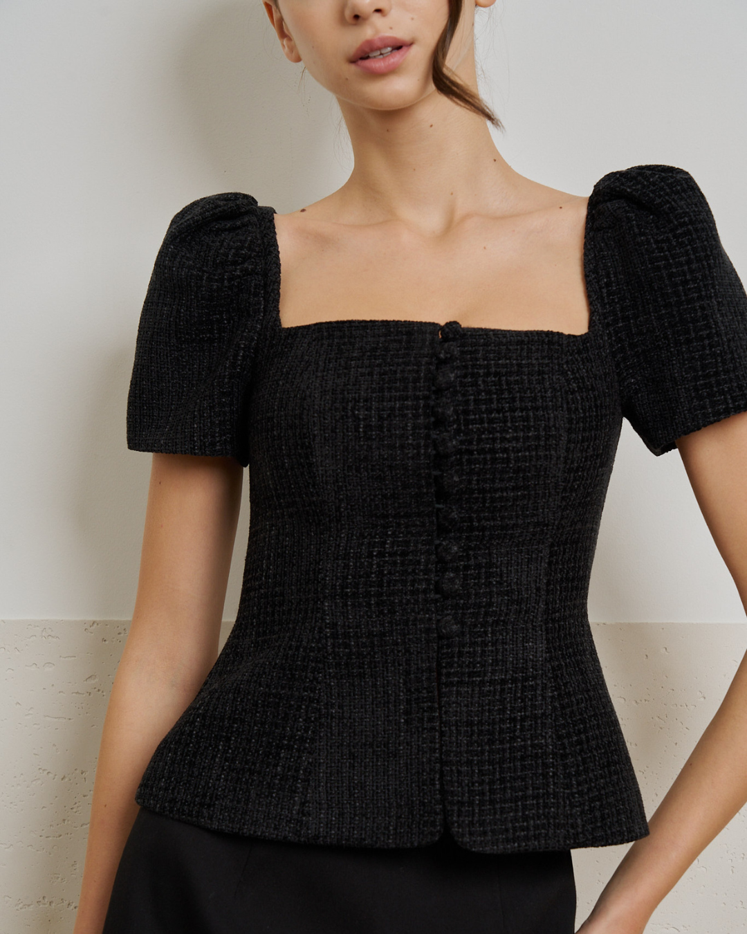 Monet Tweed Top