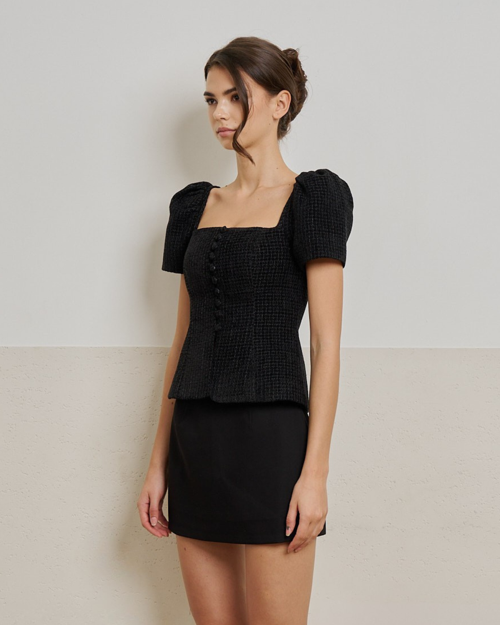 Monet Tweed Top