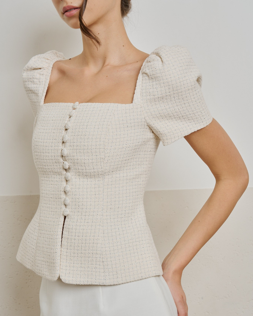 Monet Tweed Top